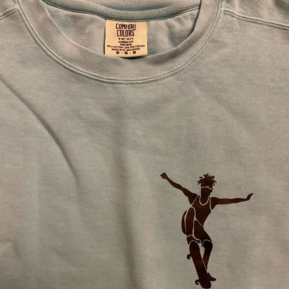 Comfort Colors Sky Blue Skateboard Tee